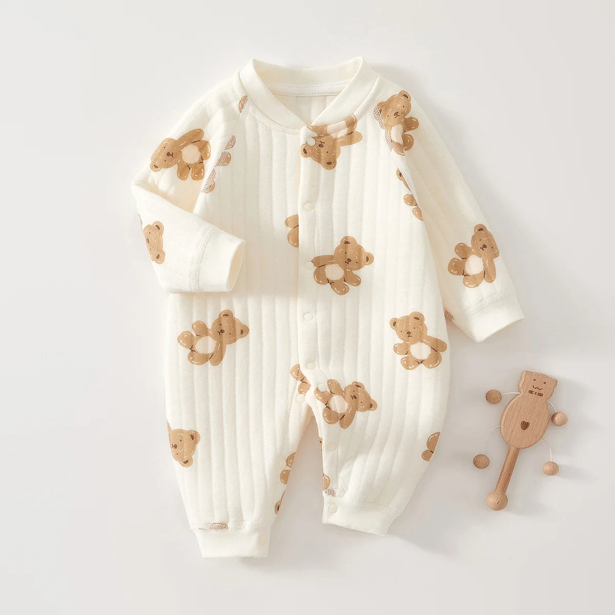 My Little Bear Quilted Cozy Warm  Baby Romper