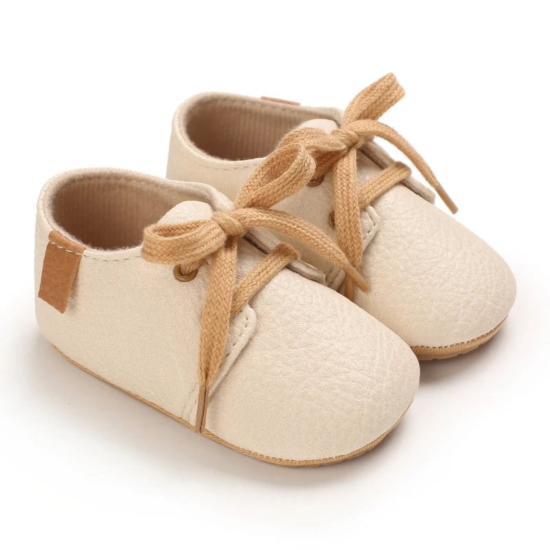 Retro-Baby Faux Leather Rubber Soled Lace-ups  - 8 Colors
