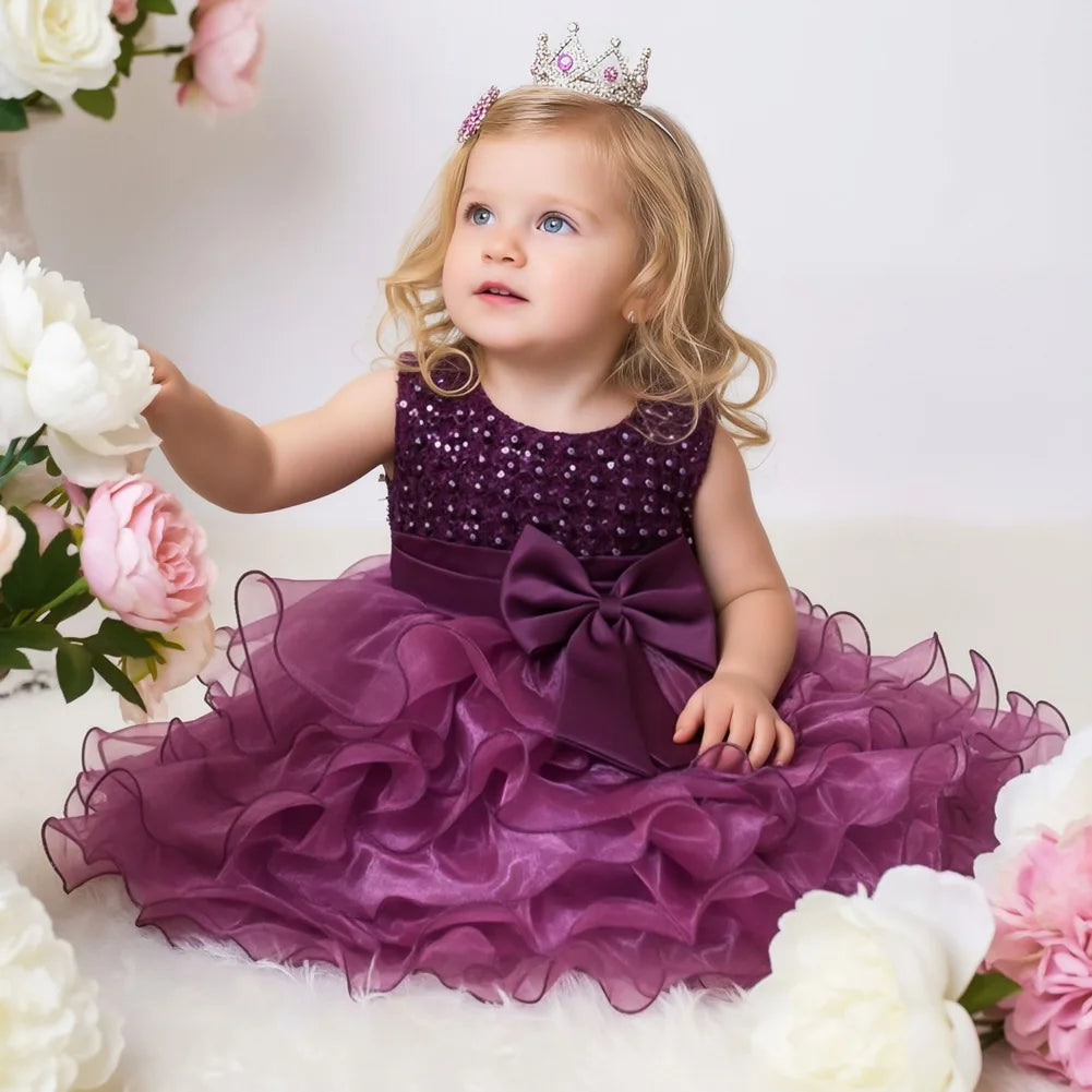 Magdeline Elegant Beaded Special Occasion Dress with Bow - 4 Color Options
