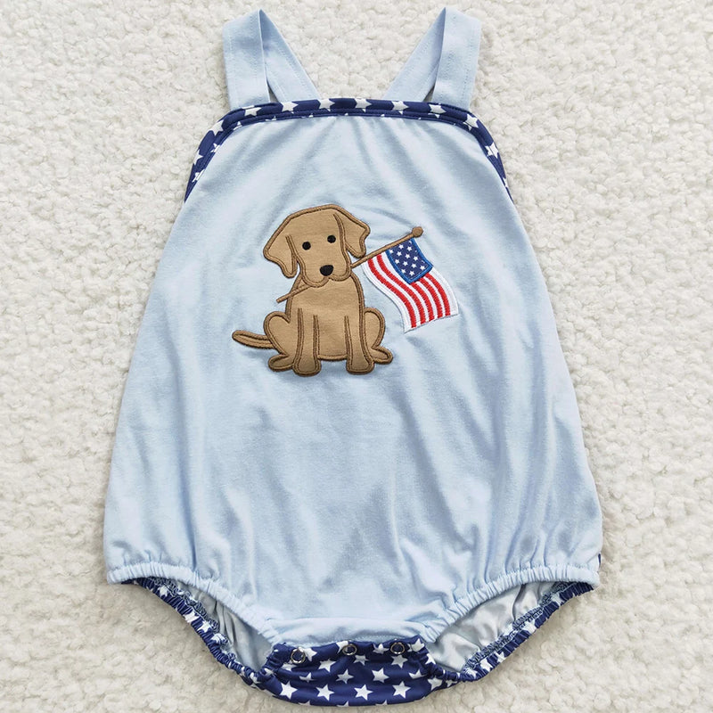 Patriotic Pretty-In-Print Rompers