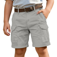 Kids Cotton Cargo Shorts Multi-Pocket - 6 Color Options - The Palm Beach Baby