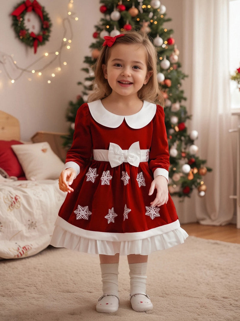 Sweet Snowflakes and Frills - Holiday Red