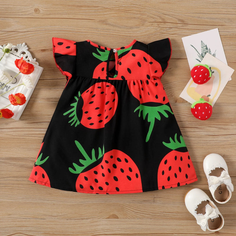 "Strawberry Baby" Print Party Dress