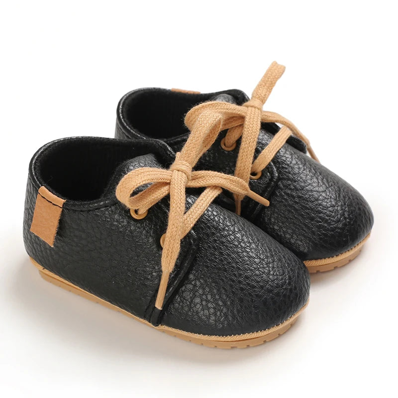 Retro-Baby Faux Leather Rubber Soled Lace-ups  - 8 Colors