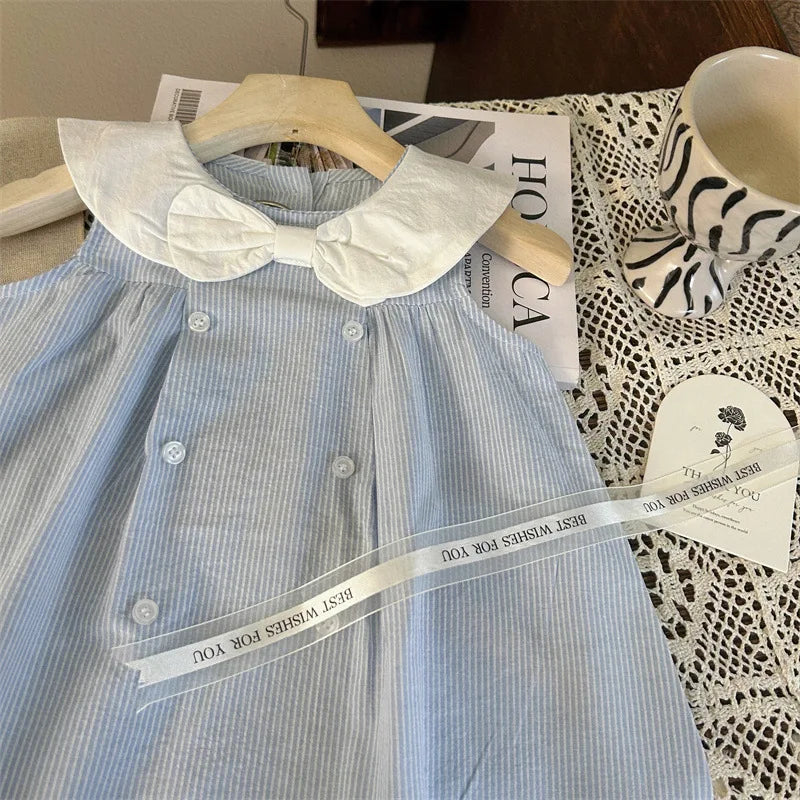 Marietta Elegant Boca Blue A-Line Children's Dress