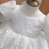 Captivating "Celeste" White Lace Party Dress for Girls - The Palm Beach Baby