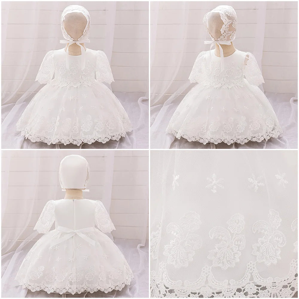 Emma-Marie Lace Baby Dress with Matching Hat for Special Occasion - The Palm Beach Baby Estimated 12 - 20 Day Shipping