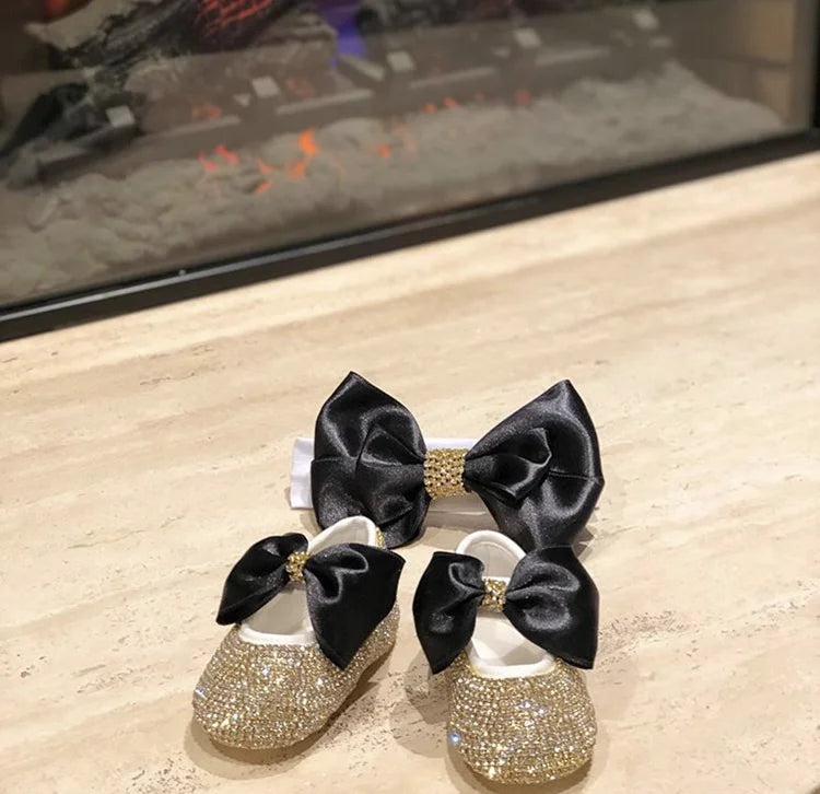Luxurious Rhinestone Crown Shoes & Headpiece Set