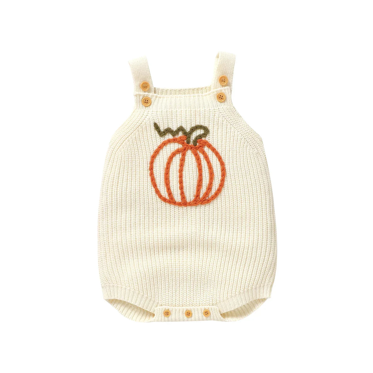Adorable Pumpkin Embroidered Overalls Knit Baby Outfit - The Palm Beach Baby