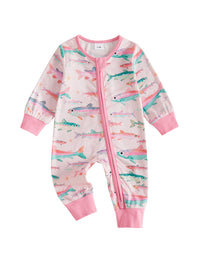One Fish, Two Fish Zippered Cotton Romper