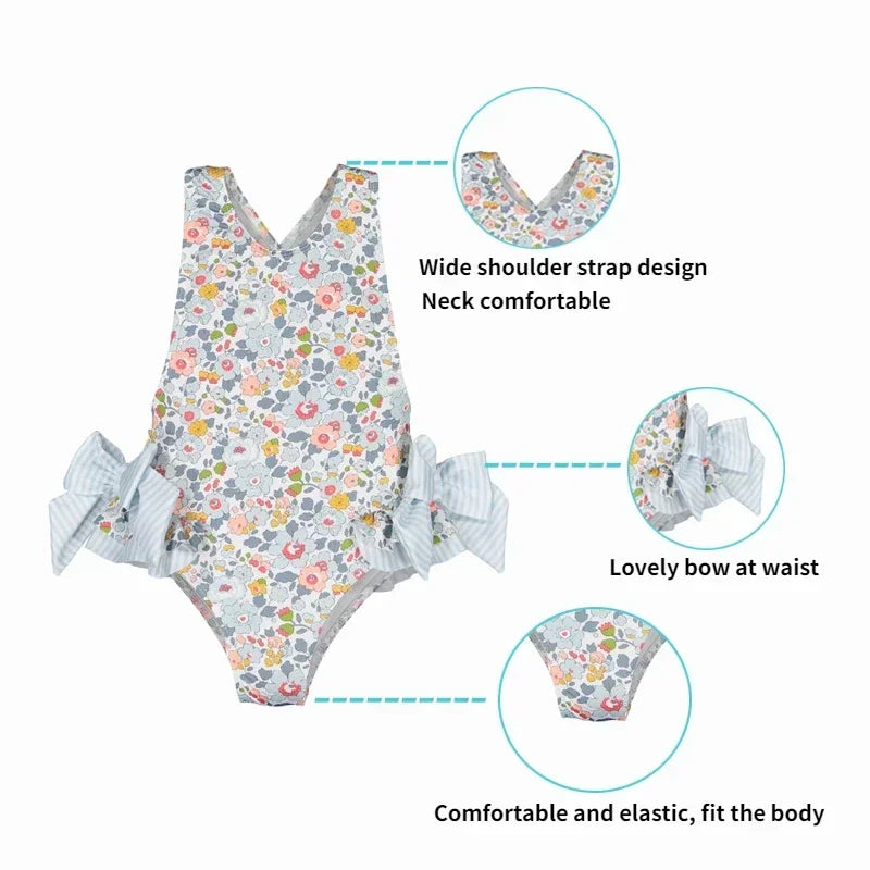 "Les Fleurs" Little Girl's Floral Swimsuit