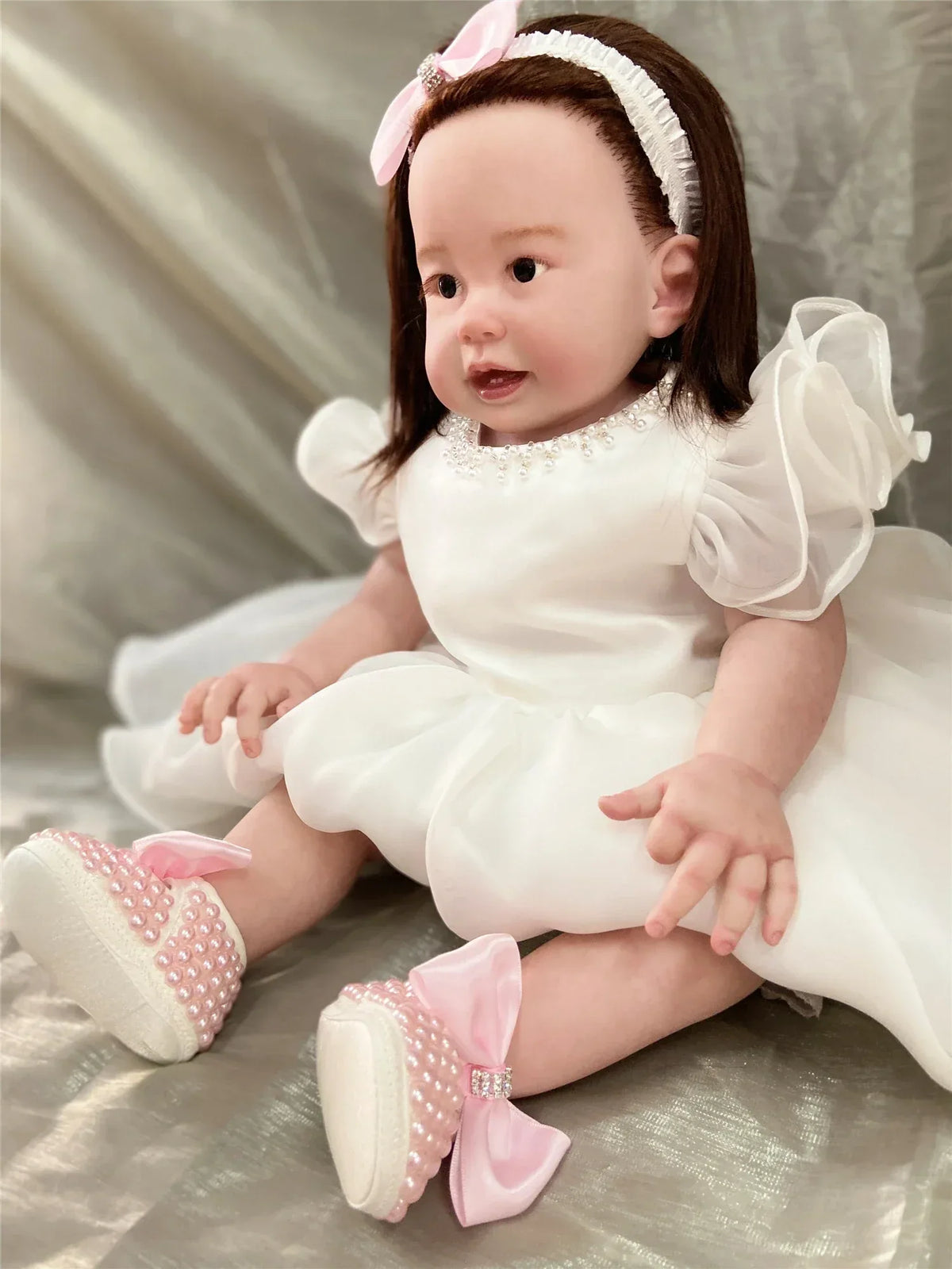 'Charlotte Elise' Lace Baby Girl Shoes for Special Occasions - The Palm Beach Baby