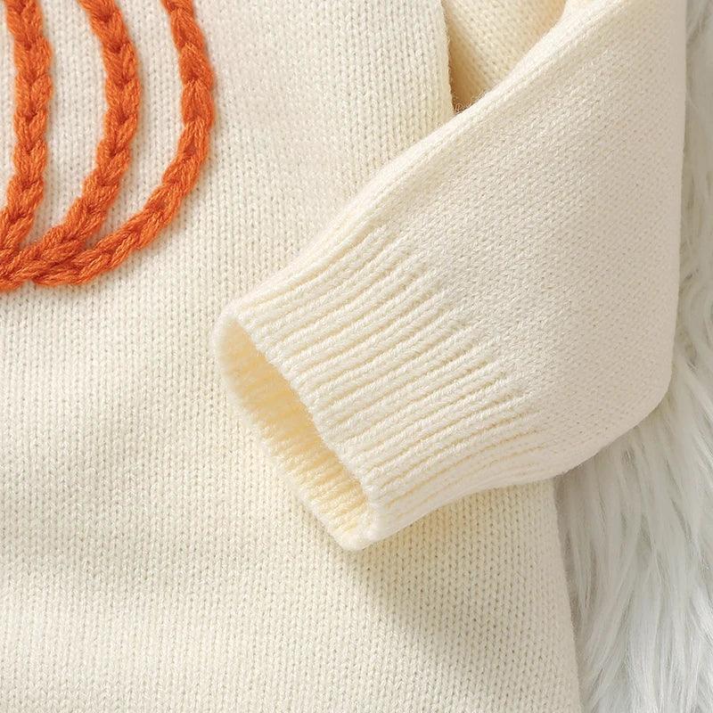 "Pumpkin Baby!" Adorable Knitted Baby Romper - Long-Sleeved - The Palm Beach Baby