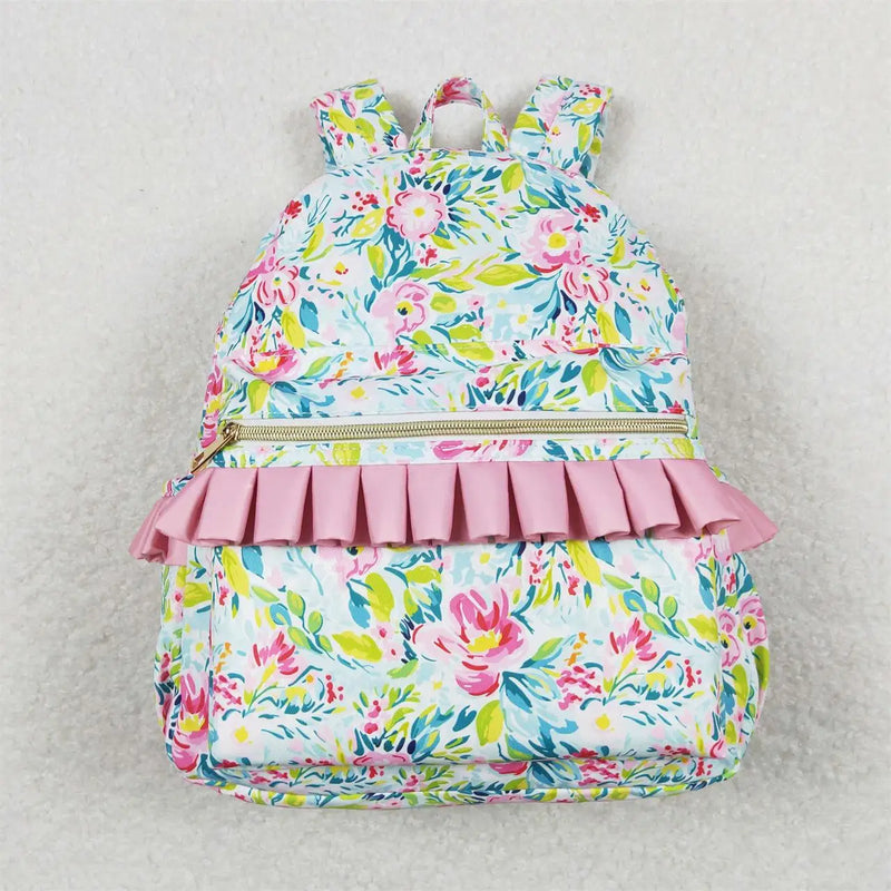Durable canvas Adorable 'Boutique Baby!' Little Kids School Backpacks with secure zippered closure.