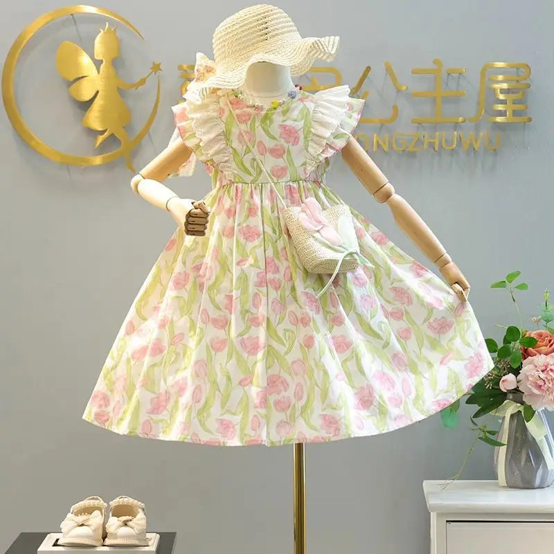 Flowers and Frills Adorable Girls Party Dress  2-12 years - The Palm Beach Baby Estimated 12 - 20 Day Shipping