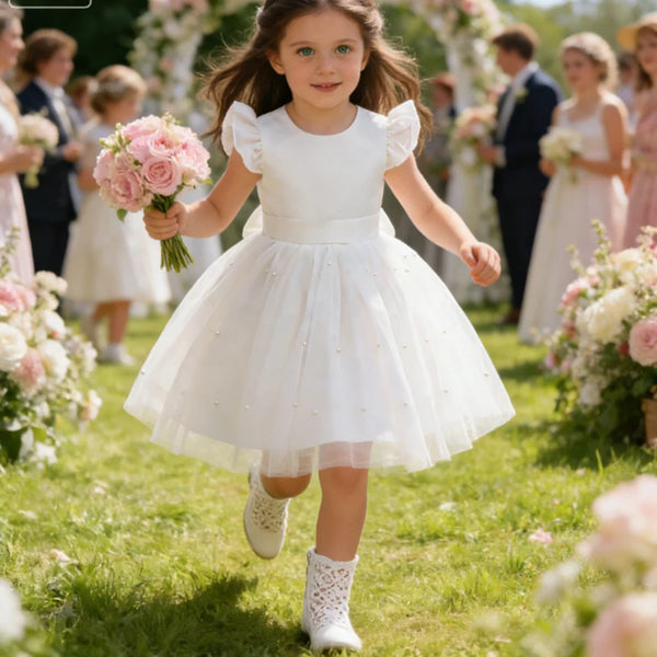 Savannah White Tulle Party Dress For Little Girls - The Palm Beach Baby Estimated 10- 21 Day Shipping