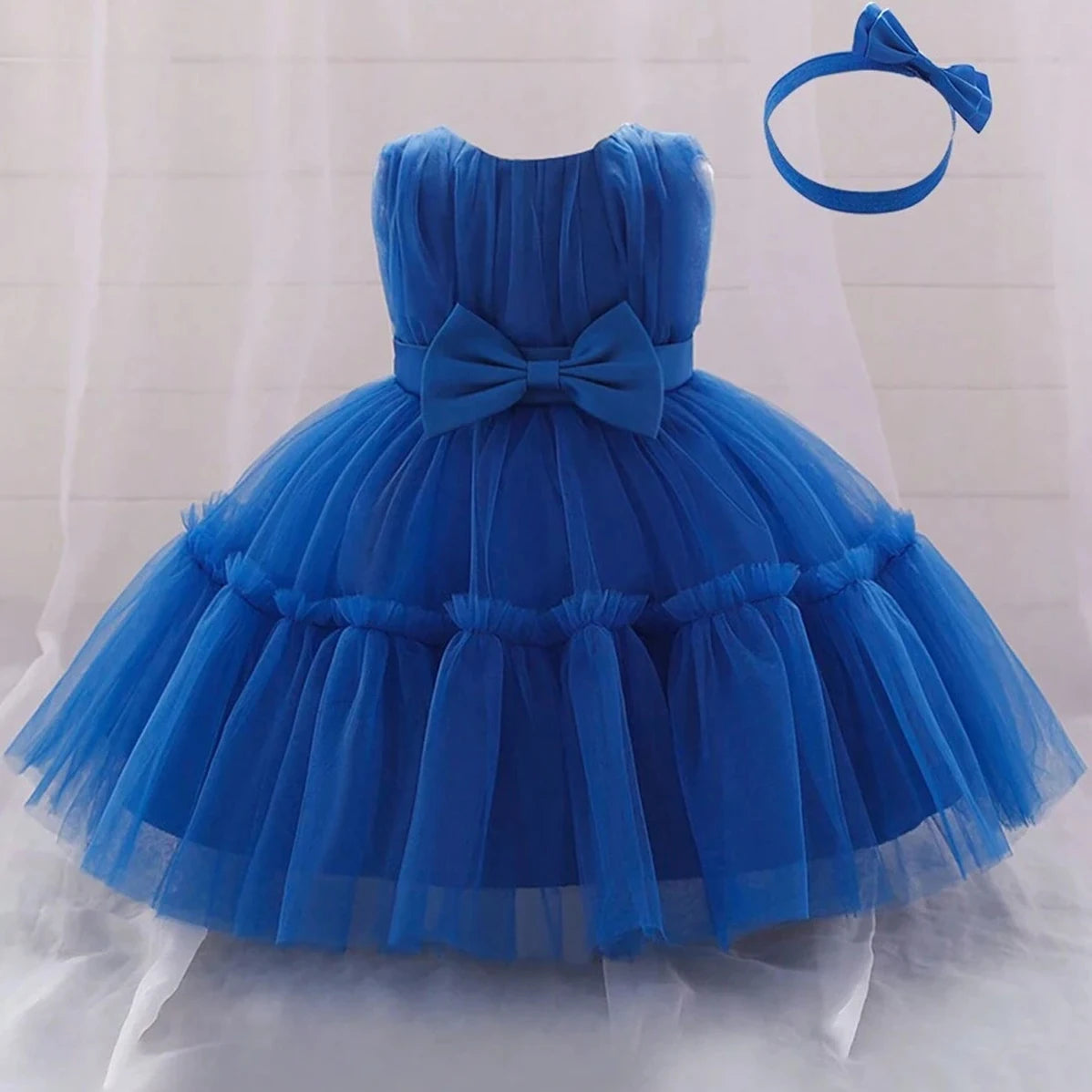 Rowena Lace Special Occasion Dress with Matching Headbow