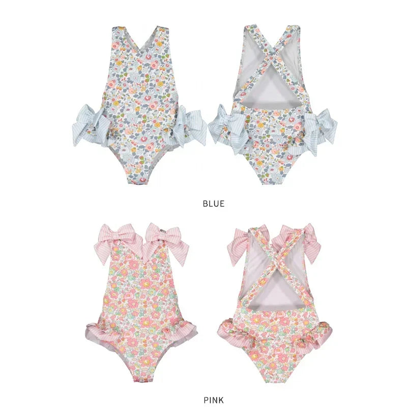 "Les Fleurs" Little Girl's Floral Swimsuit