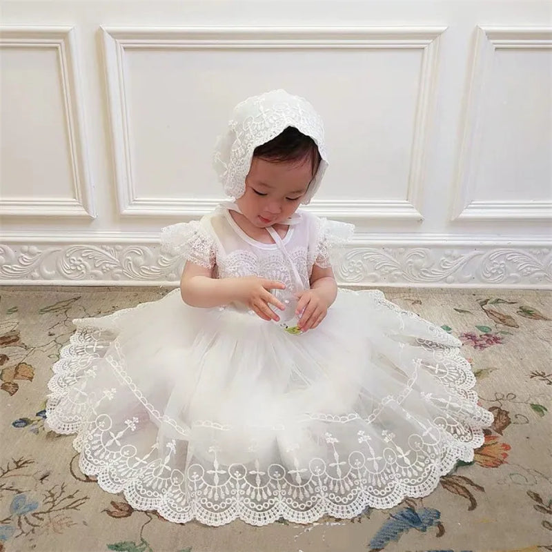 "Marie Louise" Baptism Lace Dress Set