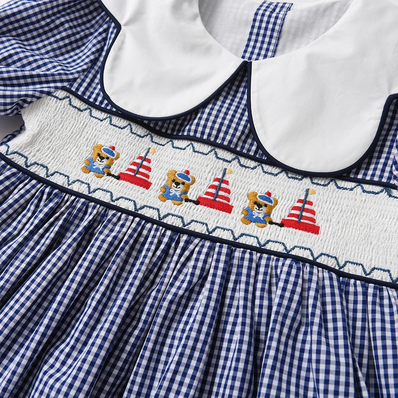 "Teddy" Sailor"  Embroidered Dress