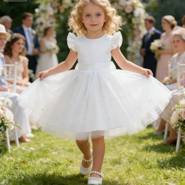 Savannah White Tulle Party Dress For Little Girls - The Palm Beach Baby Estimated 10- 21 Day Shipping