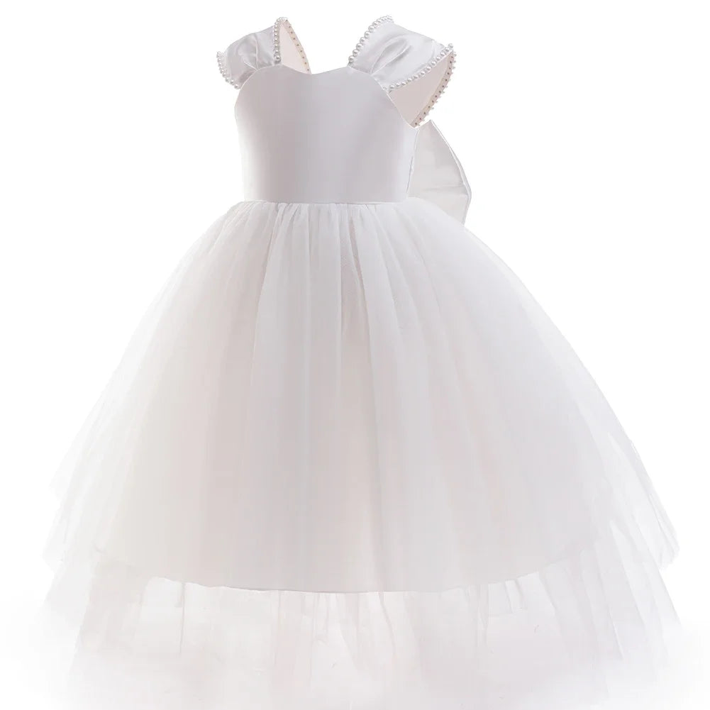 Amelie Elegant White Tulle Dress For Formal Occasions - The Palm Beach Baby Estimated 12 - 22 Day Shipping