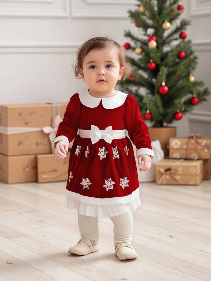 Sweet Snowflakes and Frills - Holiday Red