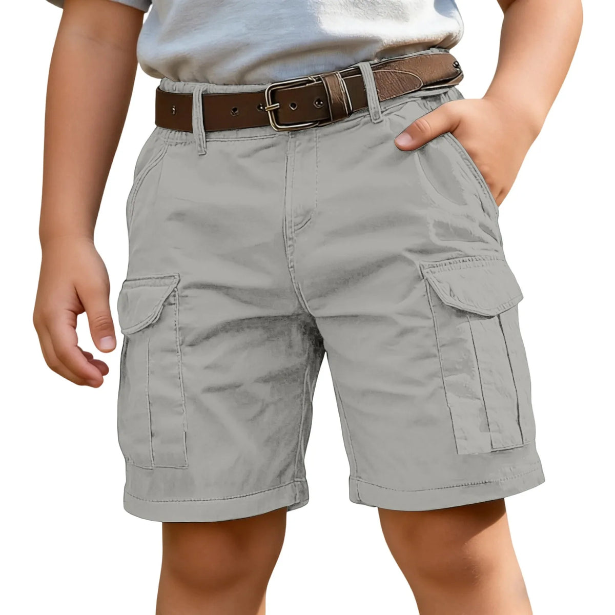 Kids Cotton Cargo Shorts Multi-Pocket - 6 Color Options