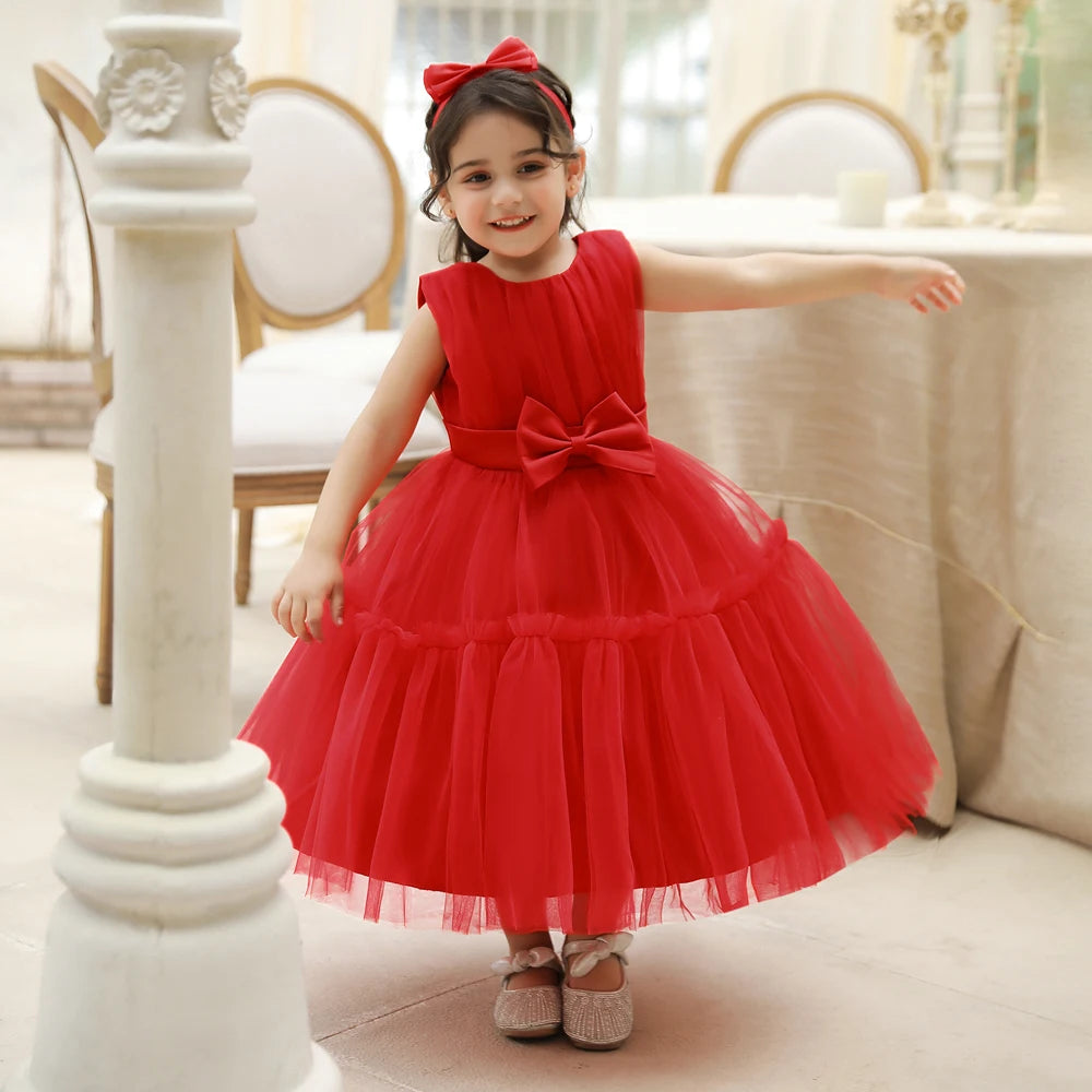 Rowena Lace Special Occasion Dress with Matching Headbow