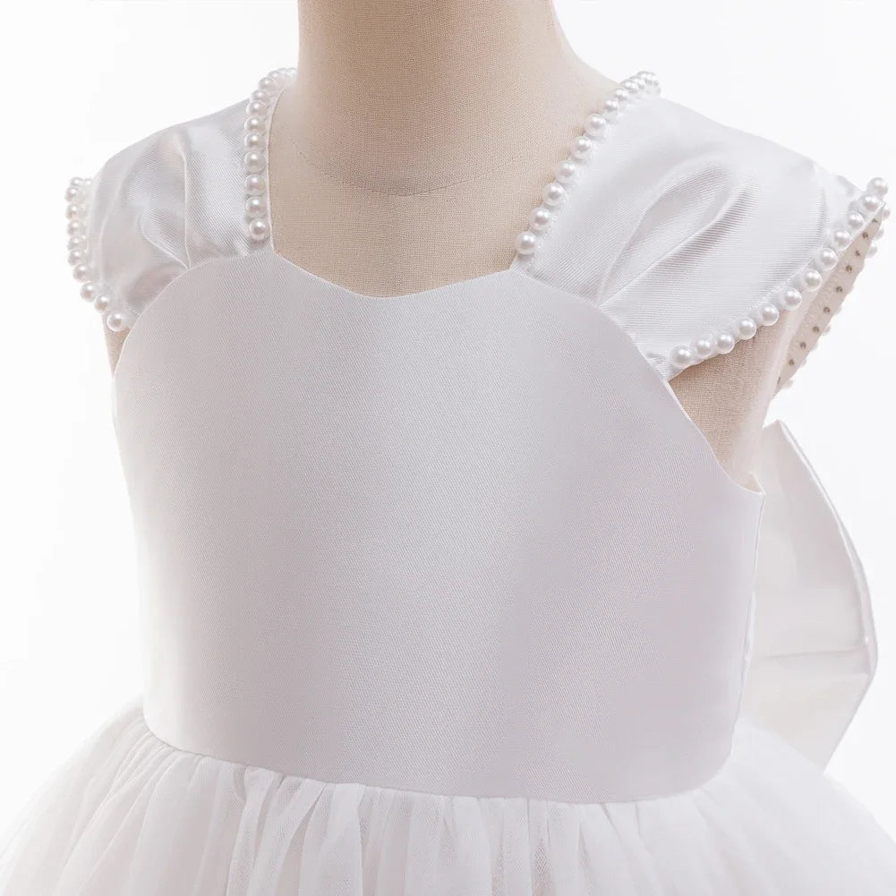 Amelie Elegant White Tulle Dress For Formal Occasions - The Palm Beach Baby Estimated 12 - 22 Day Shipping