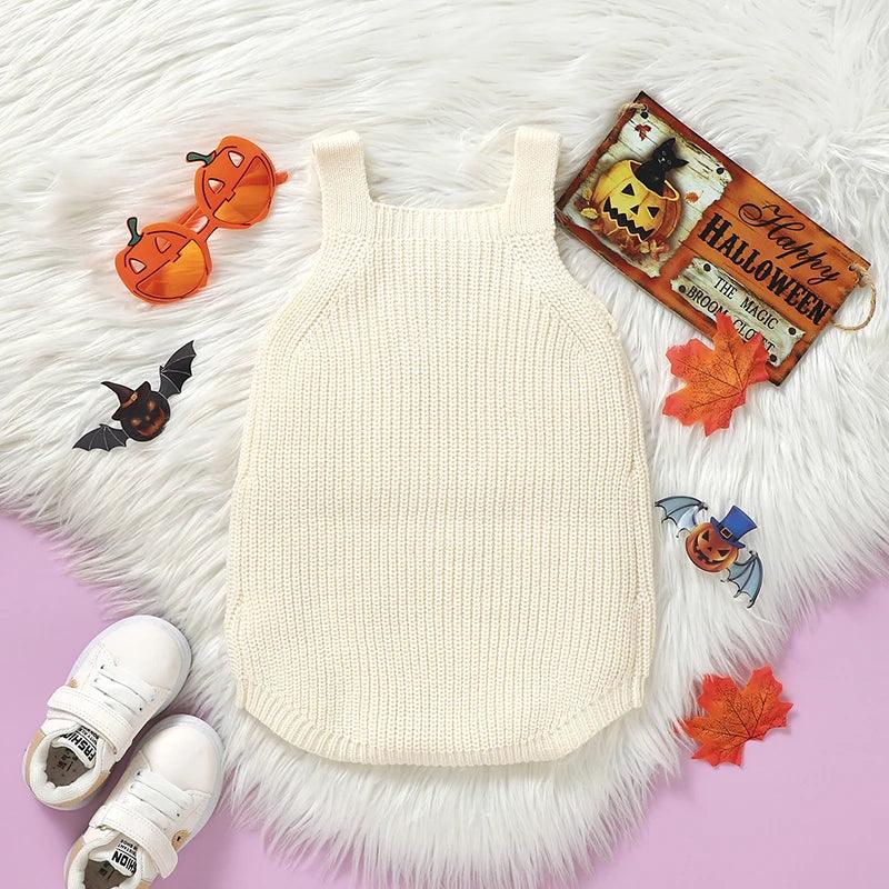 Adorable Pumpkin Embroidered Overalls Knit Baby Outfit - The Palm Beach Baby