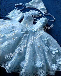 Eden Beaded Lace Appliquéd Special Occasion Long Gown Matching Bonnet