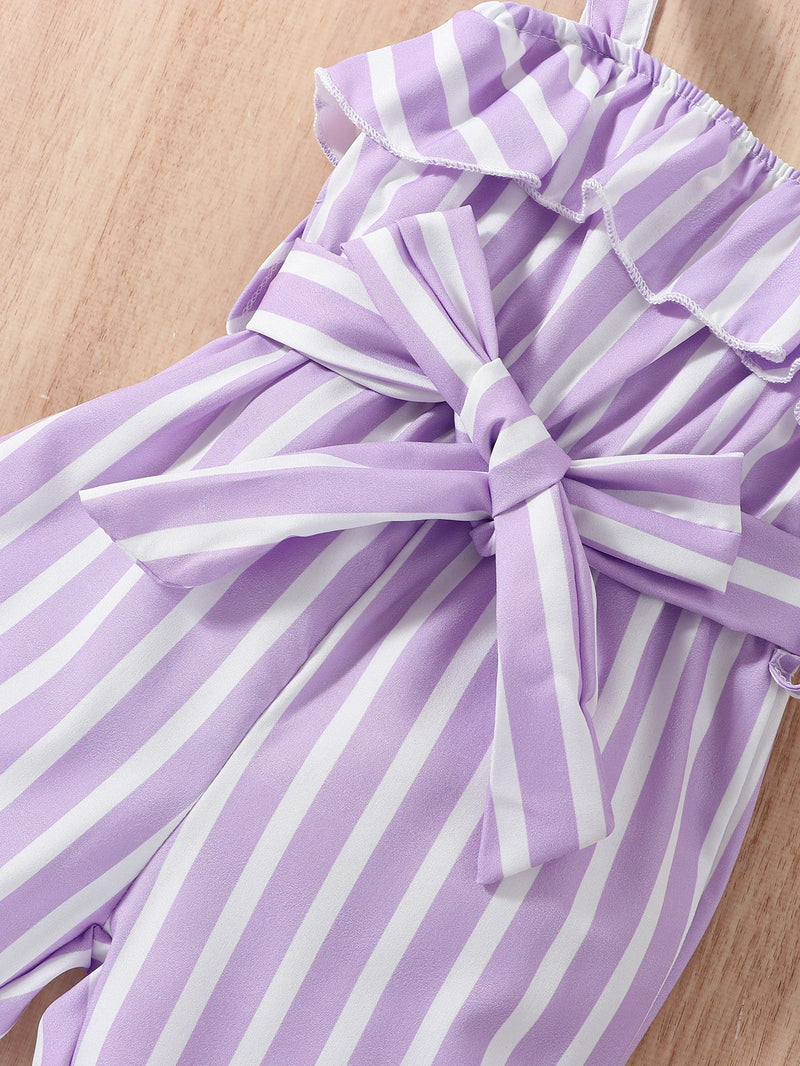 "Purple Sweetie" Striped Romper Jumpsuit