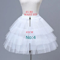 White children's petticoat crinoline underskirt with layered tulle; adds volume, available in 6 styles and lengths.