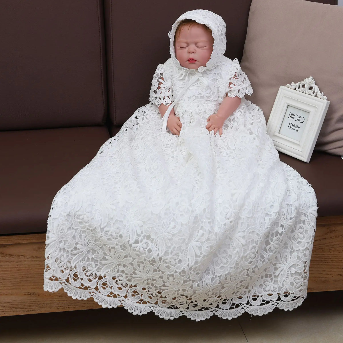 Zoey Elegant Lace Special Occasion Gown With Matching Hat