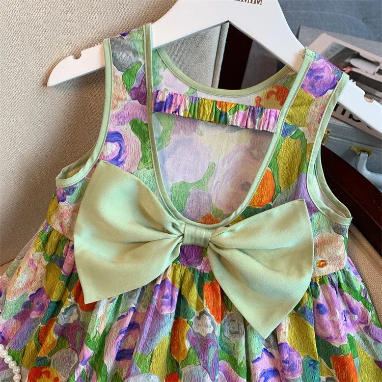 Vibrantly Lovely "Caroline" Floral Party Dress for Girls - The Palm Beach Baby