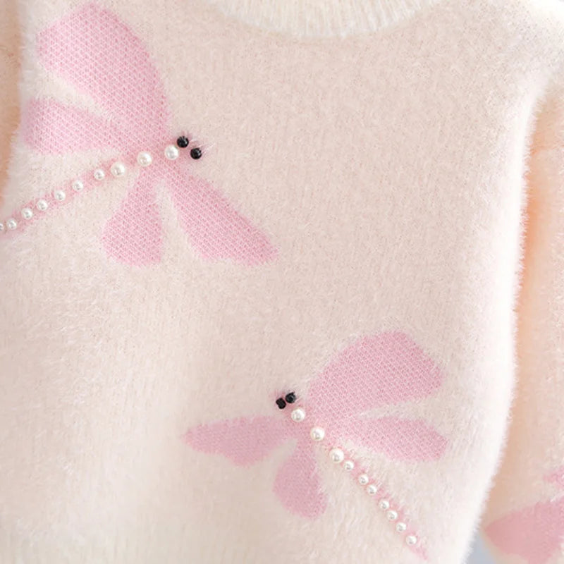 Firefly Kisses Children's Pullover - Palm Beach Pink or Wentworth White