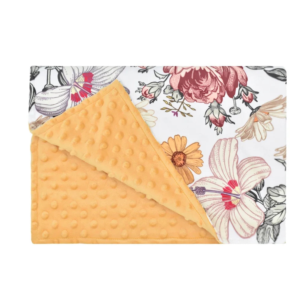 Adorable Printed Dotted Fleece Baby Swaddle Receiving Blanket - The Palm Beach Baby Estimated 12 -21 Day Shipping
