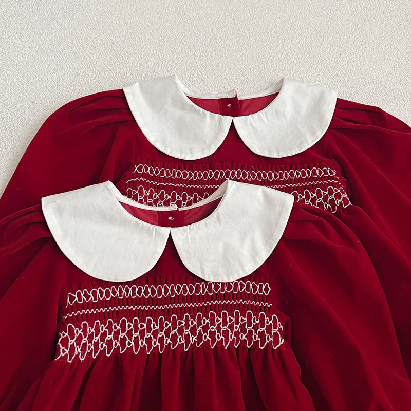 Elizabeth Smocked Holiday Red Bubble