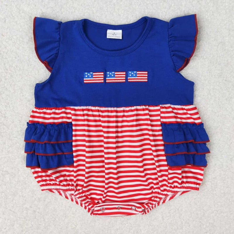Patriotic Pretty-In-Print Rompers