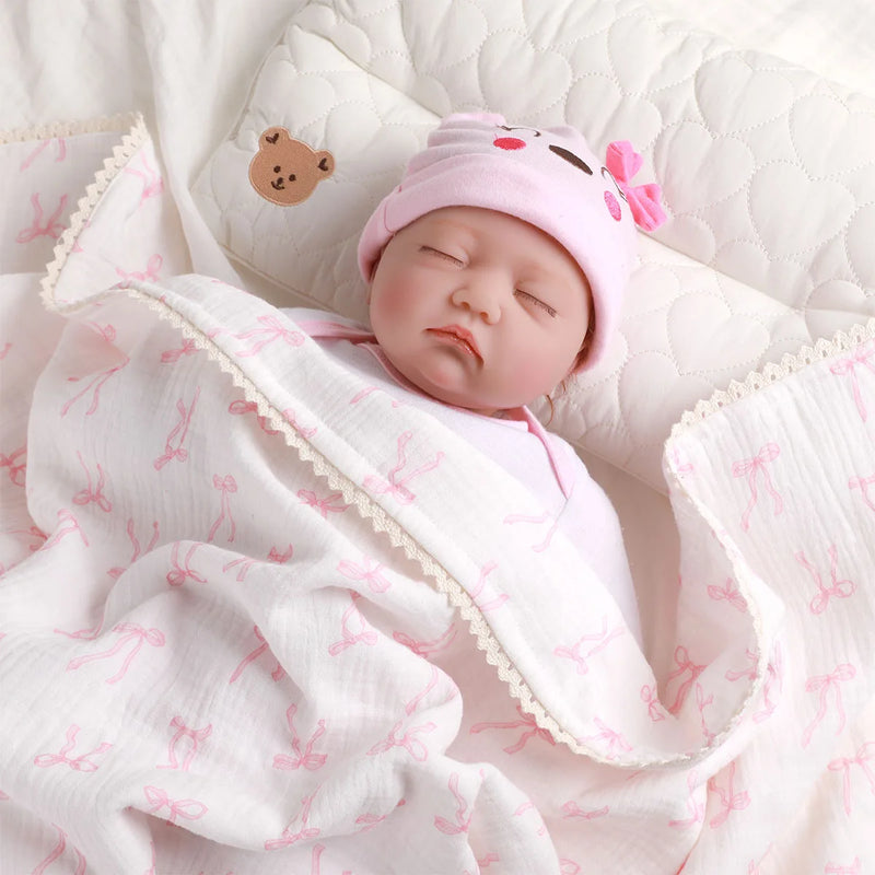 Soft Cotton Baby Blankets with Lace - 3 Designs