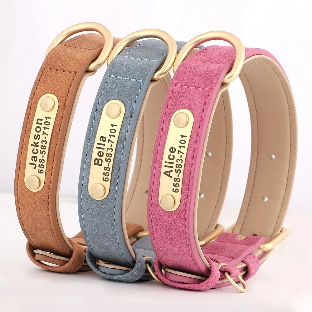 Personalized Dog Collar - Soft Fabric with Metal Buckle, Adjustable, Engraved ID Tag & Comfort - The Palm Beach Baby