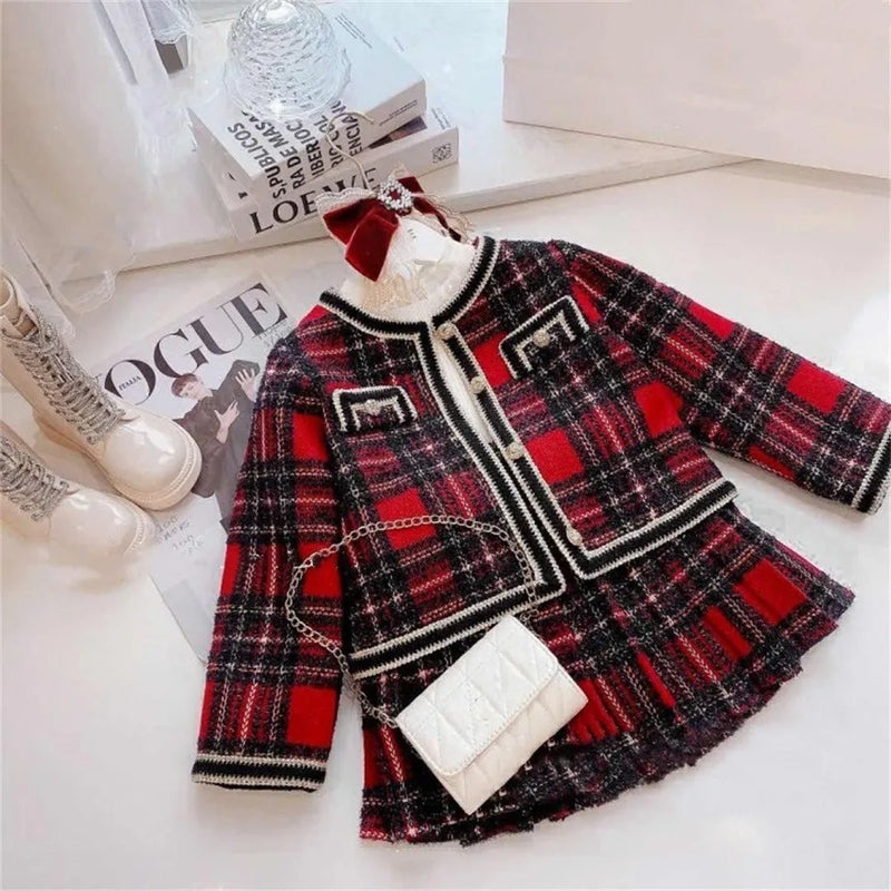 "Marella" Classic Plaid 2 PC Skirt Set