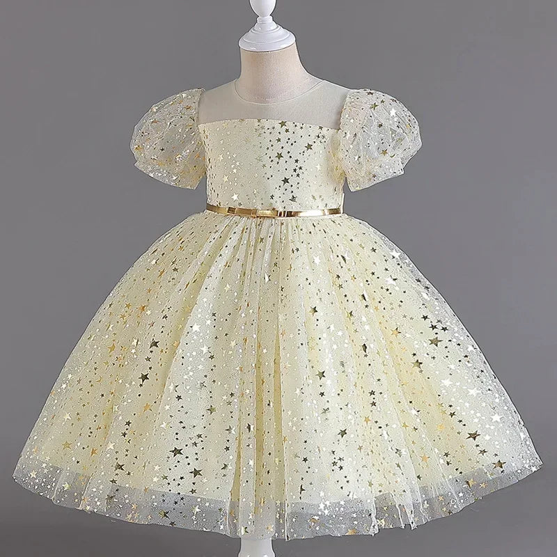 Tanya Chic Sparkly Party Dress with Puff Sleeves - 5 Elegant Colors - The Palm Beach Baby Estimated 12 - 20 Day Shipping