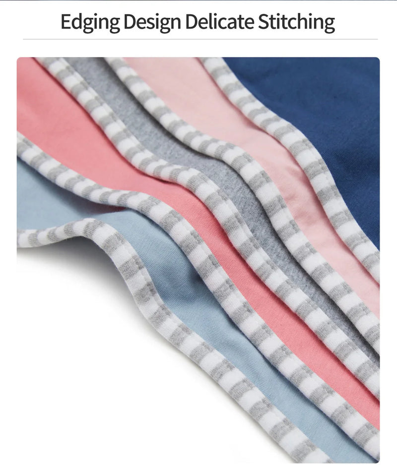 Detail of the delicate stitching on the Cozy Cotton Anti-Kick Calming Baby Sleeping Sack, emphasizing quality craftsmanship.