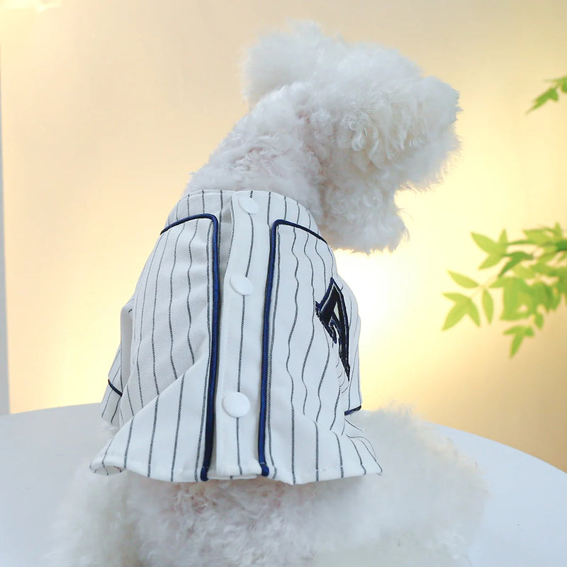 Dapper Pet: "Baseball Buddy"  Baseball Style Shirt
