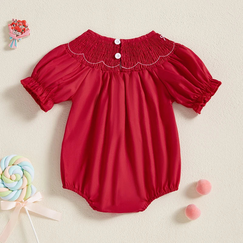 Bow-Licious Smocked Bubble with Puff Sleeves - 2 Colors
