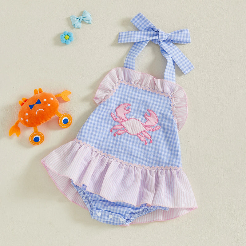 "Little Crab" Girl's Blue Swimsuit