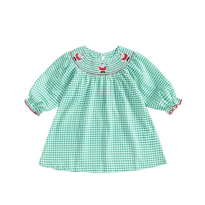 Adorable Santa Rudy Reindeer Smocked Dress - 2  Holiday Colors