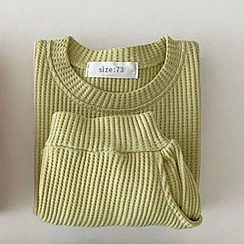 Bryce 2 Piece Childrens Fashionable Waffle Knit Set - 6 Trendsetting Colors - The Palm Beach Baby Esrimated 13-19 Day Shipping